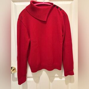 Chaps Vibrant Red Cowl Neck Sweater